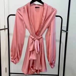 Pink silky wrap dress Vici S